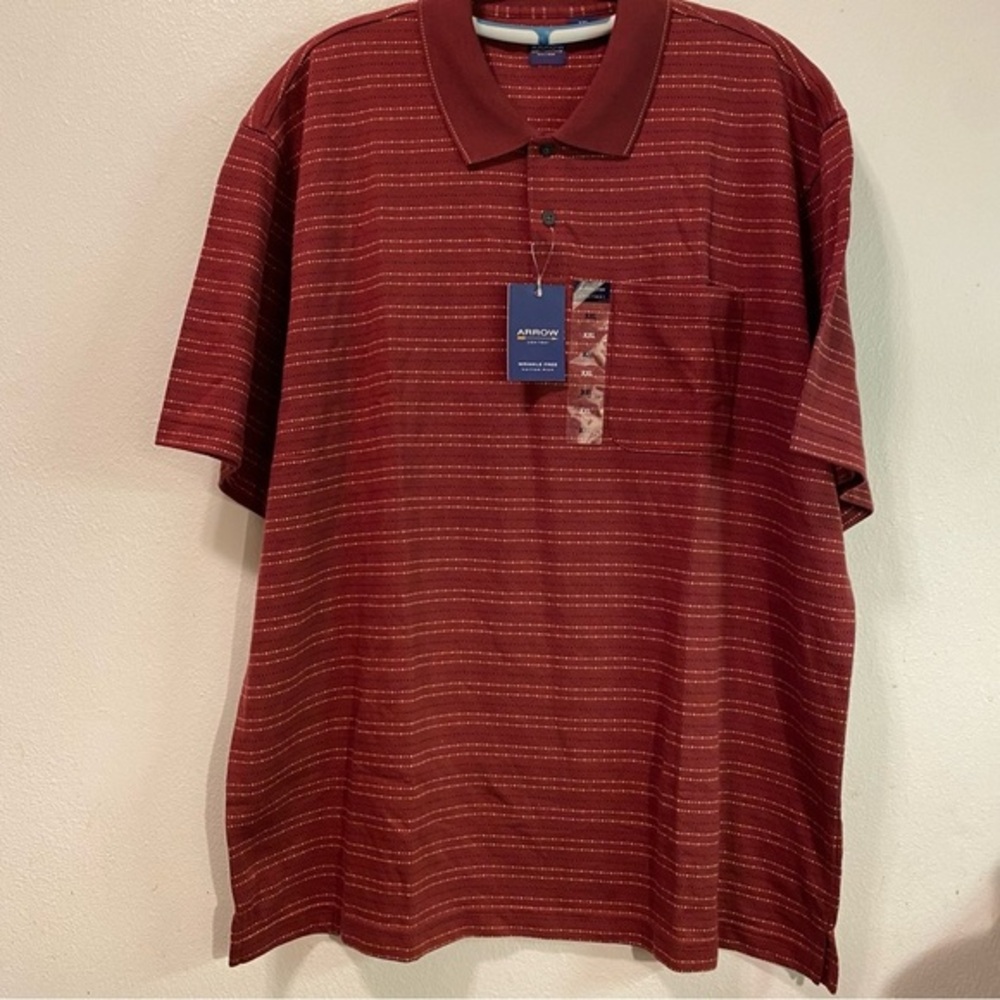 Arrow USA Mens‎ Polo Shirt Size XXL Pull Over Collared 1/4 Button Pocket